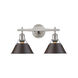 Orwell 2 Light 18 inch Pewter Bath Vanity Wall Light in Rubbed Bronze