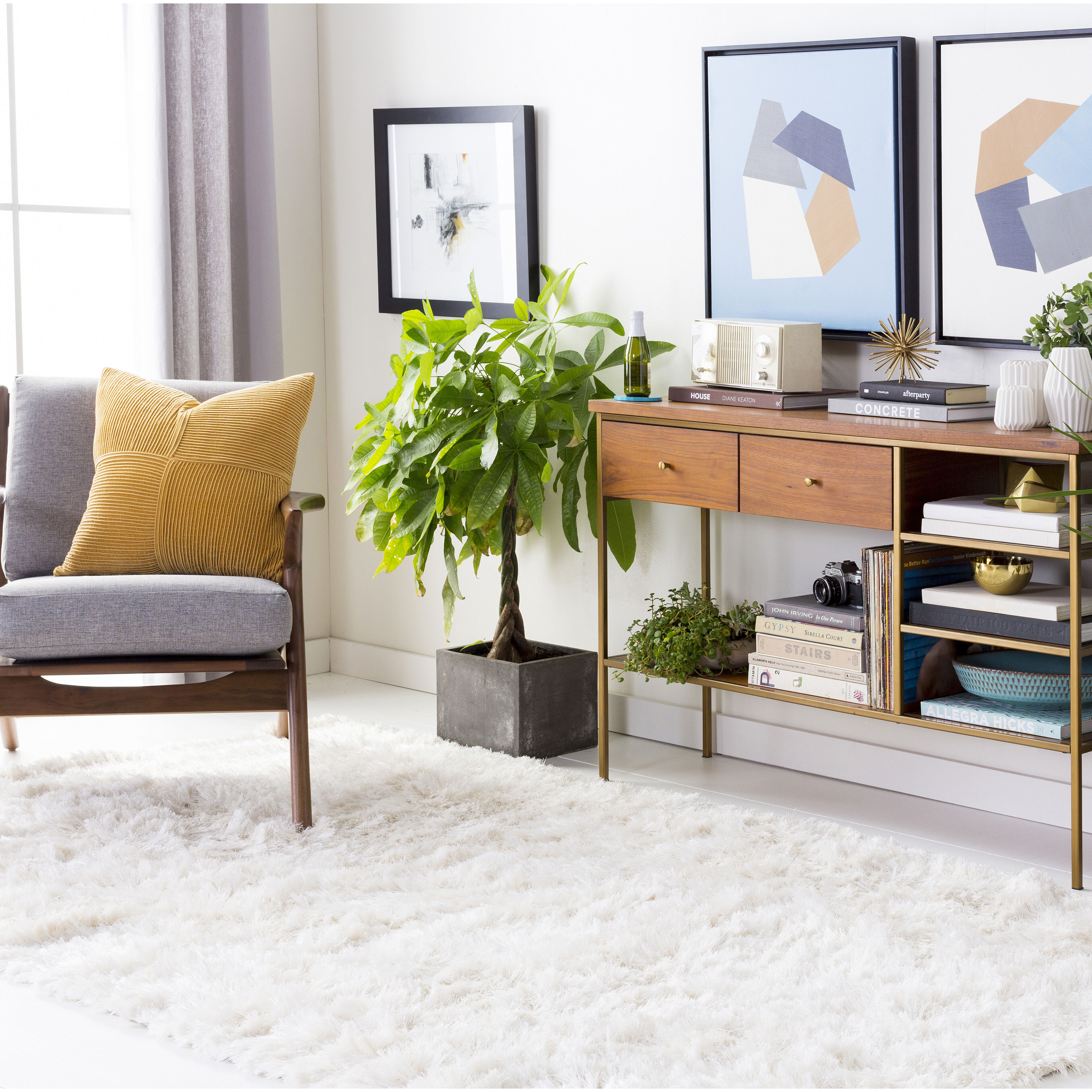 Whisper 108 X 72 inch Cream Handmade Rug in 6 x 9, Rectangle