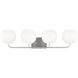 Rory 4 Light 34 inch Brushed Steel Wall Bath Fixture Wall Light