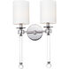 Lucent 2 Light 13.75 inch Polished Nickel Wall Sconce Wall Light