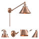 Briarcliff 21 inch 3.50 watt Antique Copper Swing Arm Wall Light, Franklin Restoration