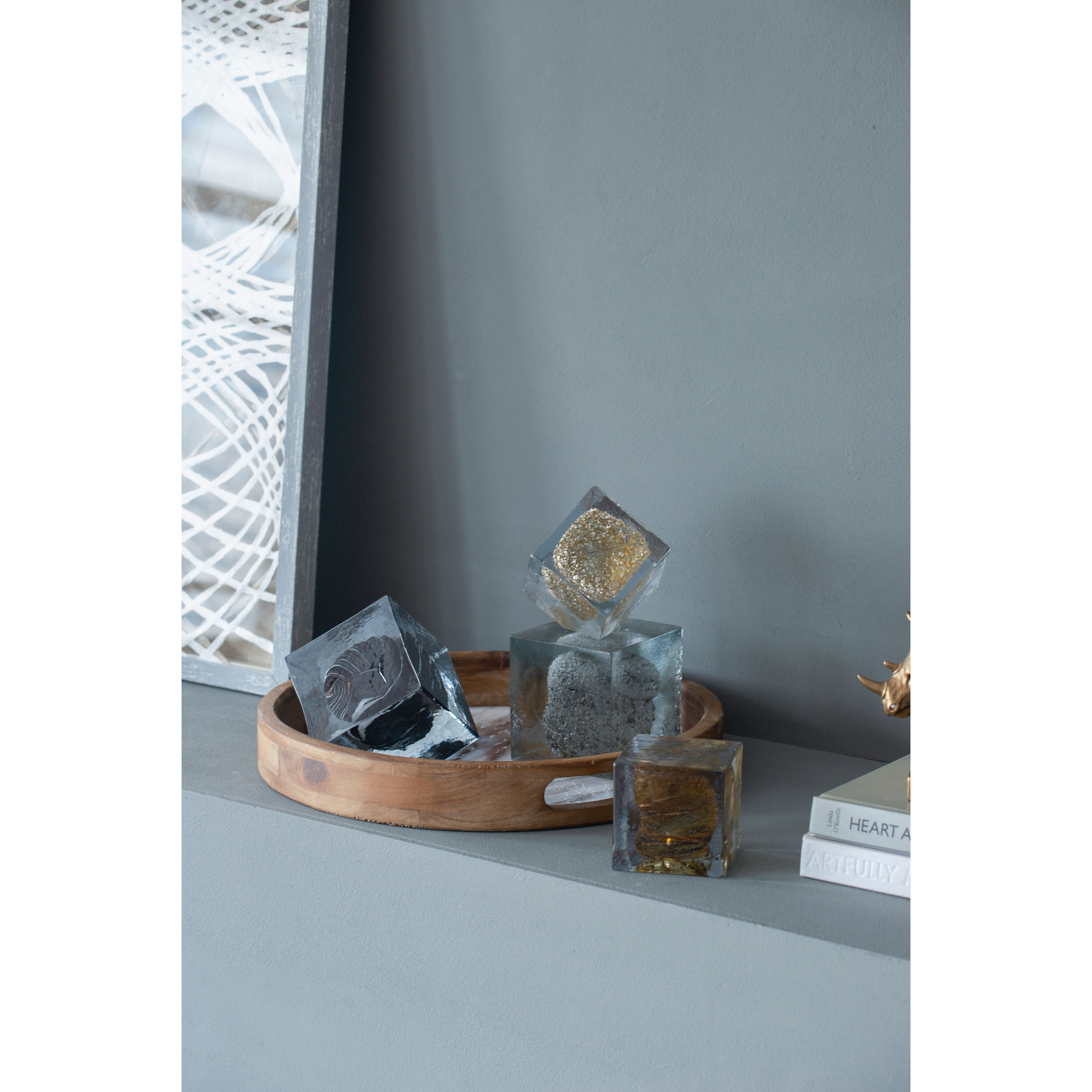 Lourdes Brown/Clear/Black Glass Cubes