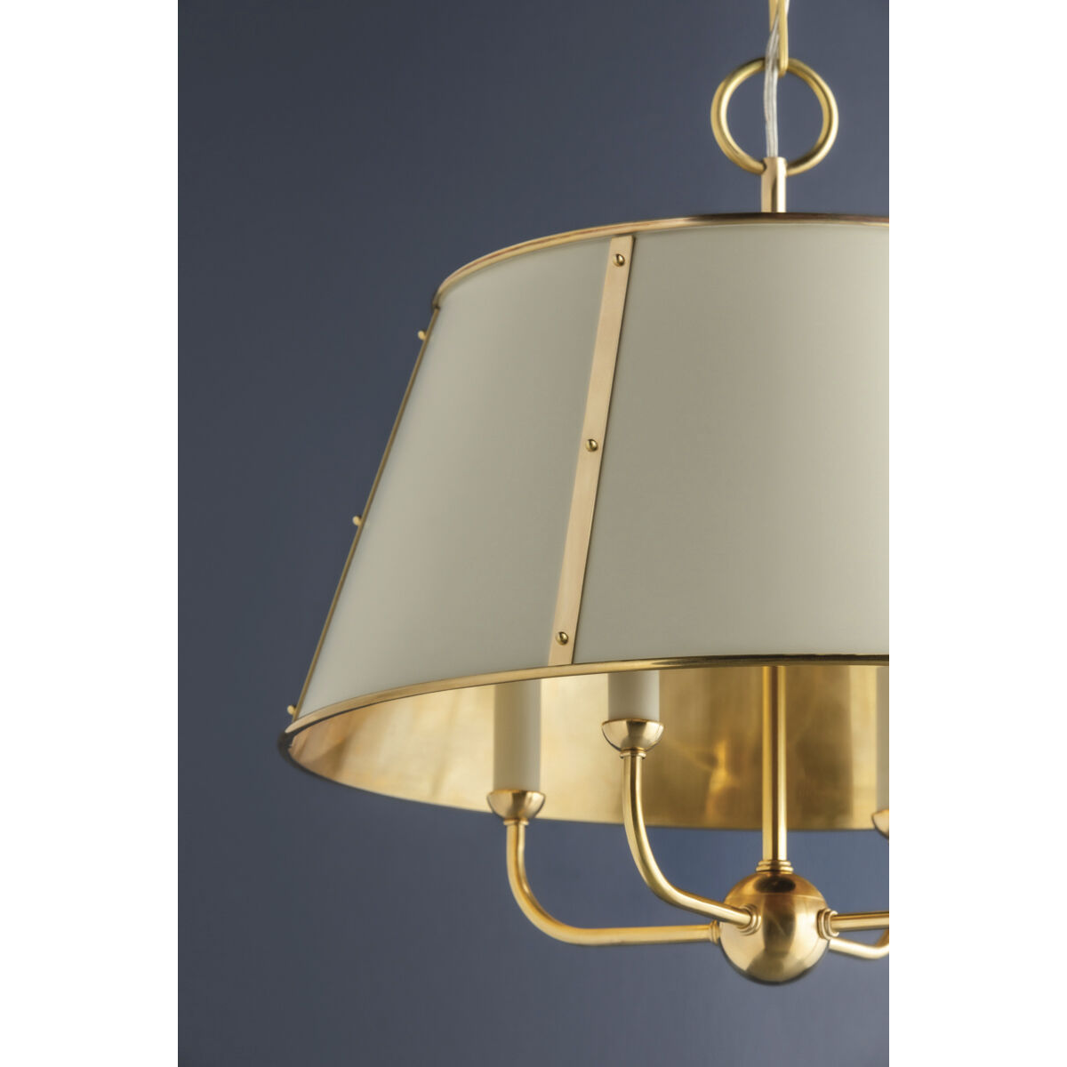 Cambridge 4 Light 20.25 inch Aged Brass/Off White Chandelier Ceiling Light