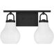 Mansfield 2 Light 16 inch Matte Black Vanity Light Wall Light