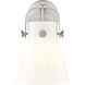 Pilaster II Cone 1 Light 6.5 inch Satin Nickel Sconce Wall Light in Matte White Glass
