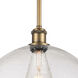 Ballston Athens LED 13.75 inch Brushed Brass Pendant Ceiling Light in Seedy Glass