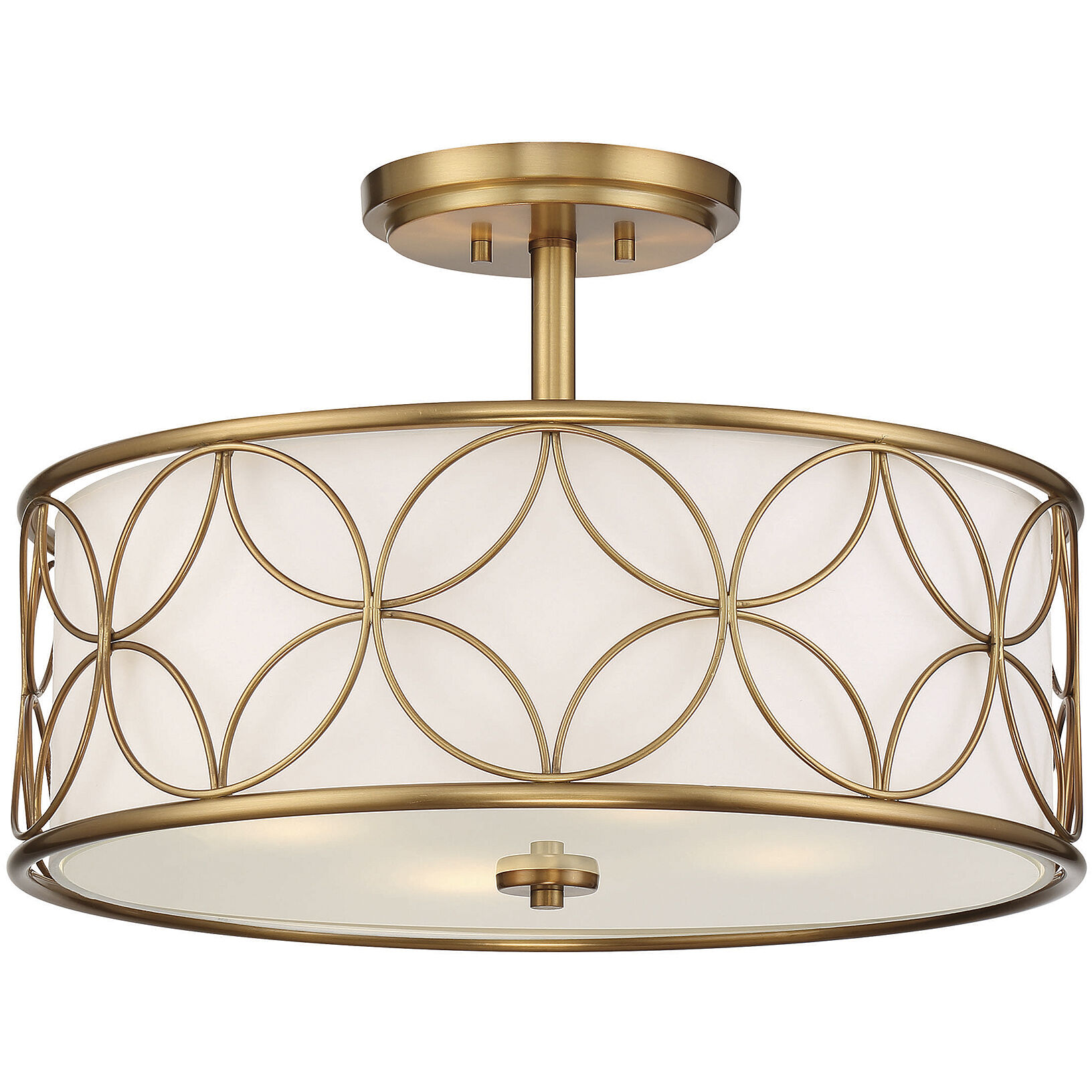 Reid 4 Light 20 inch Warm Brass Semi-Flush Ceiling Light, Essentials