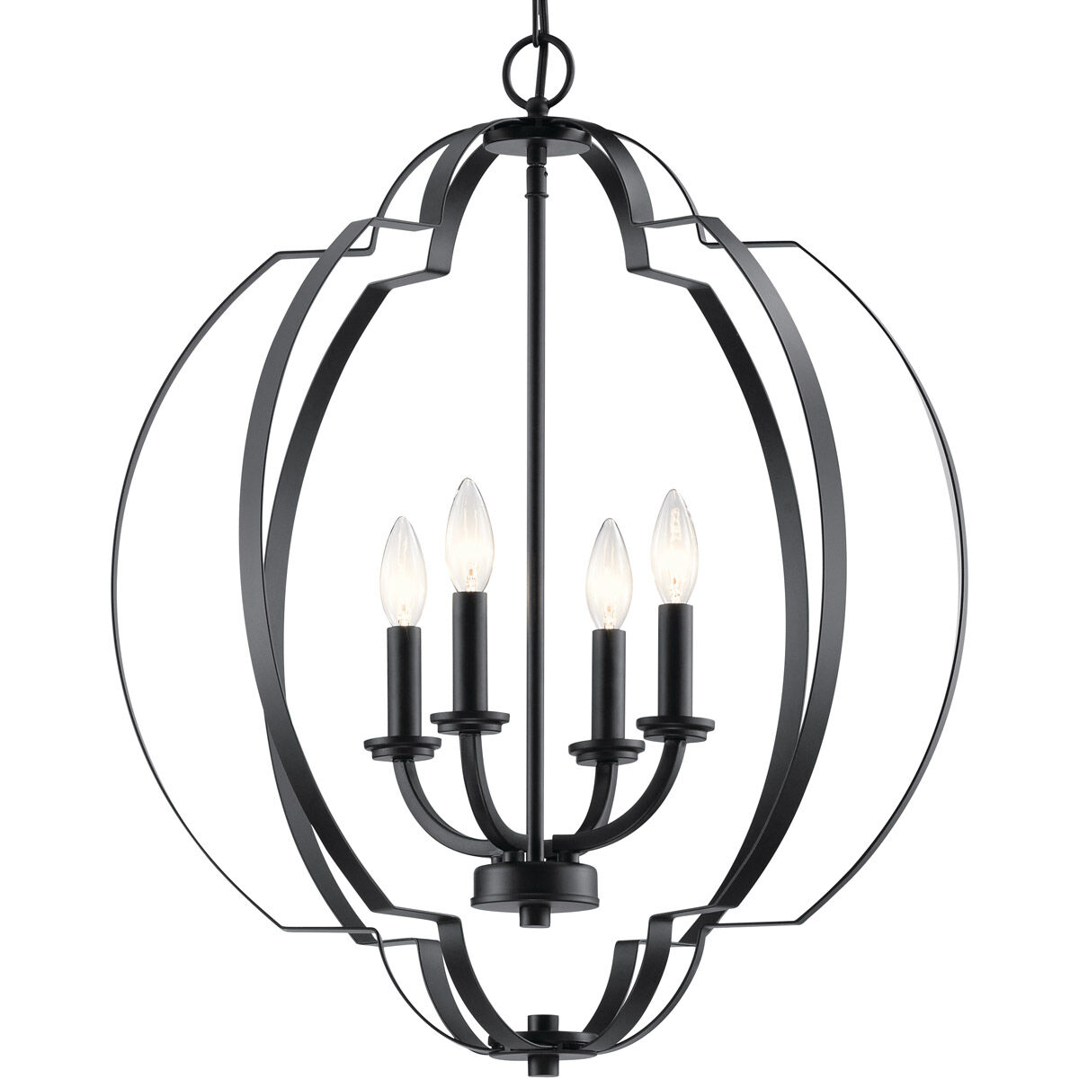 Voleta 4 Light 22 inch Black Large Foyer Pendants Ceiling Light, Large
