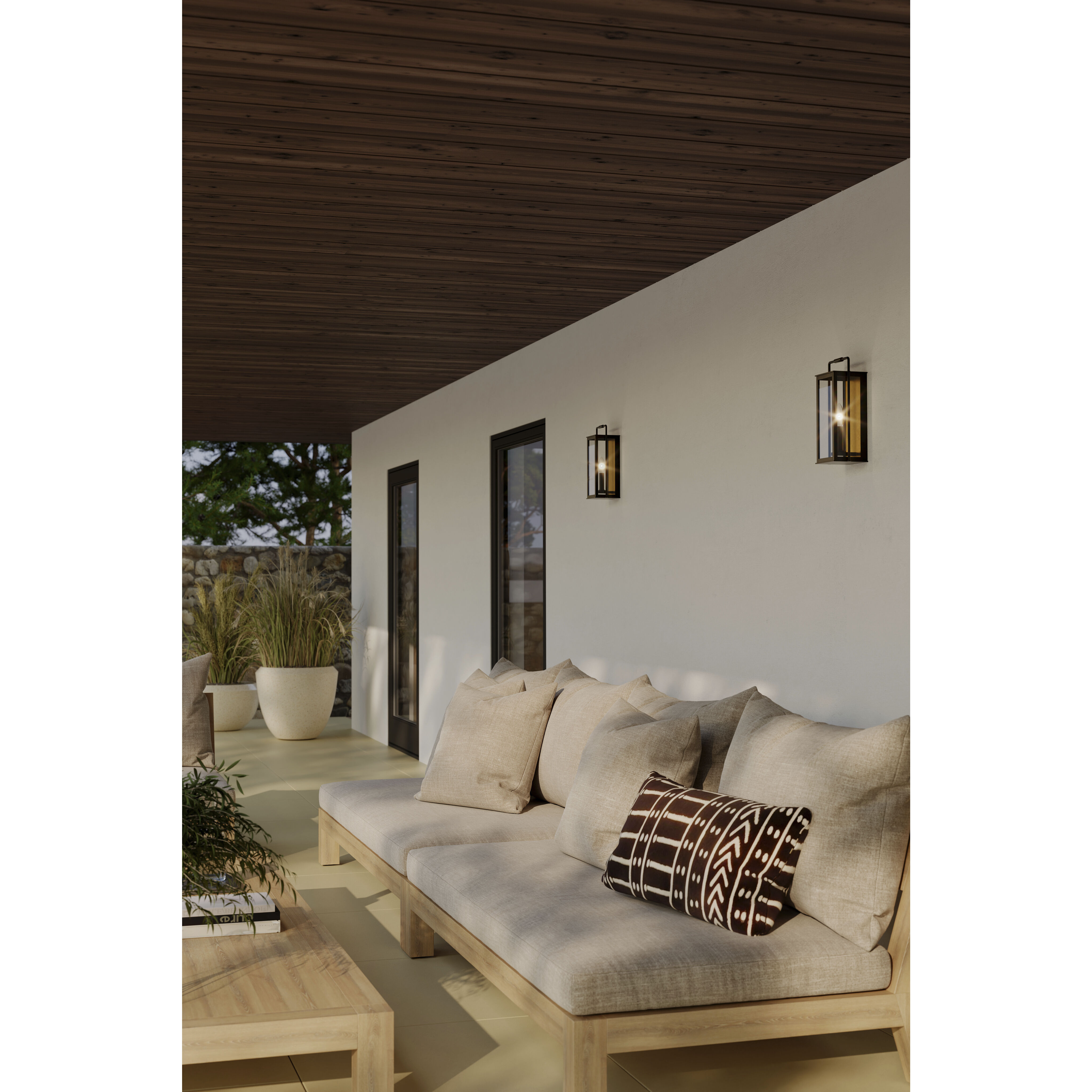 Aberdeen 1 Light 13.25 inch Sand Coal Black and Legacy Brass Outdoor Wall Sconce