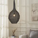 Corfu 1 Light 20 inch Black Pendant Ceiling Light