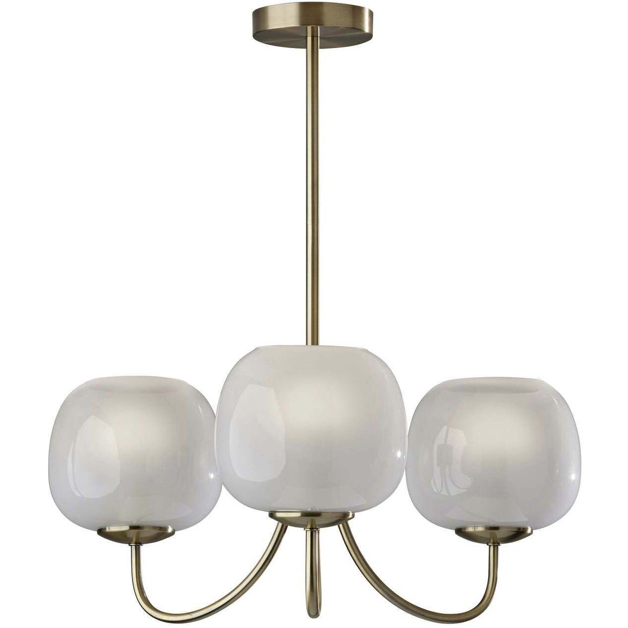 Magnolia 3 Light 21.88 inch Antique Brass Chandelier Ceiling Light
