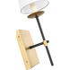 Eclipse 1 Light 5 inch Brass and Black Wall sconce Wall Light