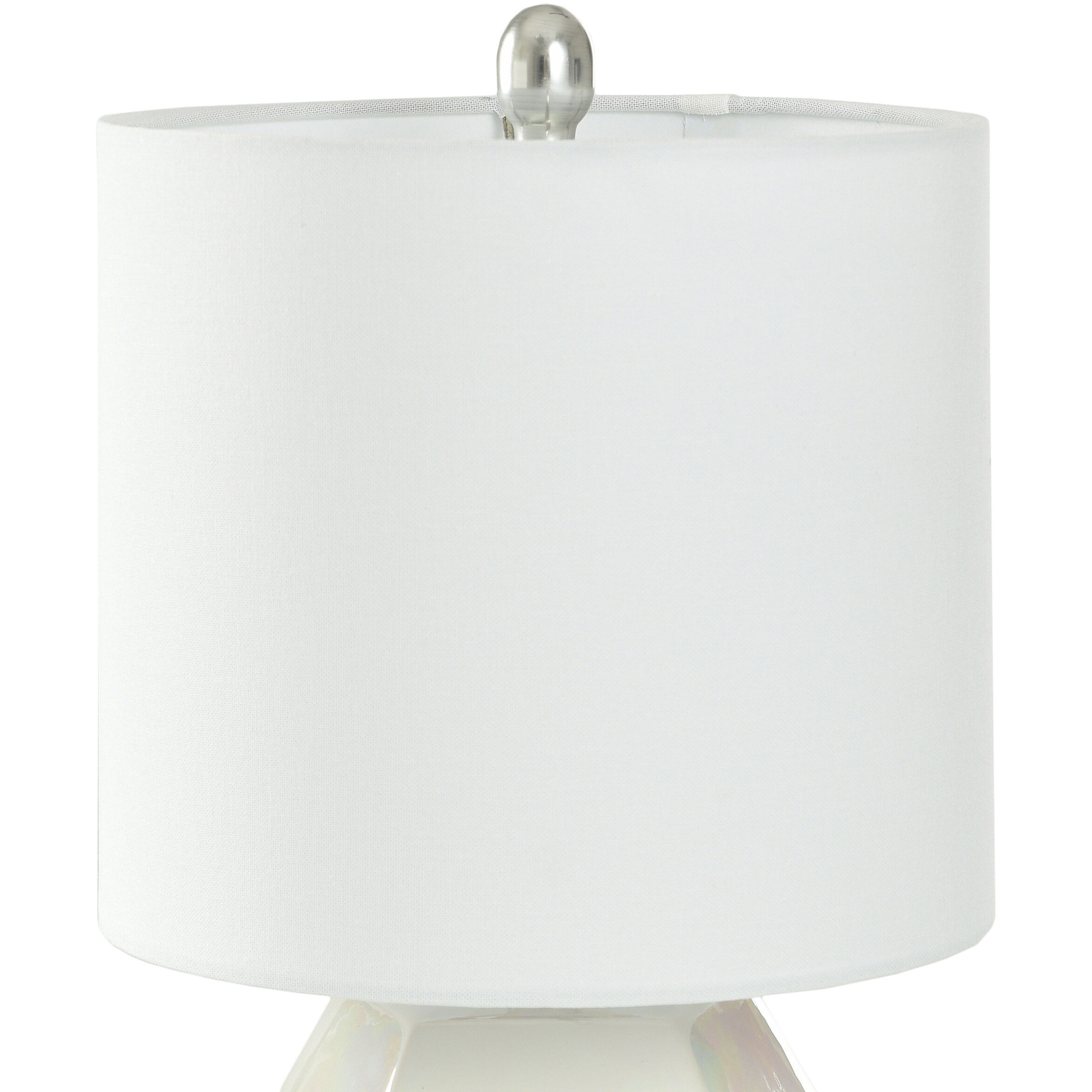 Prism Pearl 19 inch 60.00 watt Gloss White with Iridescent Pearl Glaze and Brussels White Table Lamp Portable Light