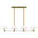 Penley 8 Light 42 inch Brushed Gold Linear Chandelier Ceiling Light, Medium