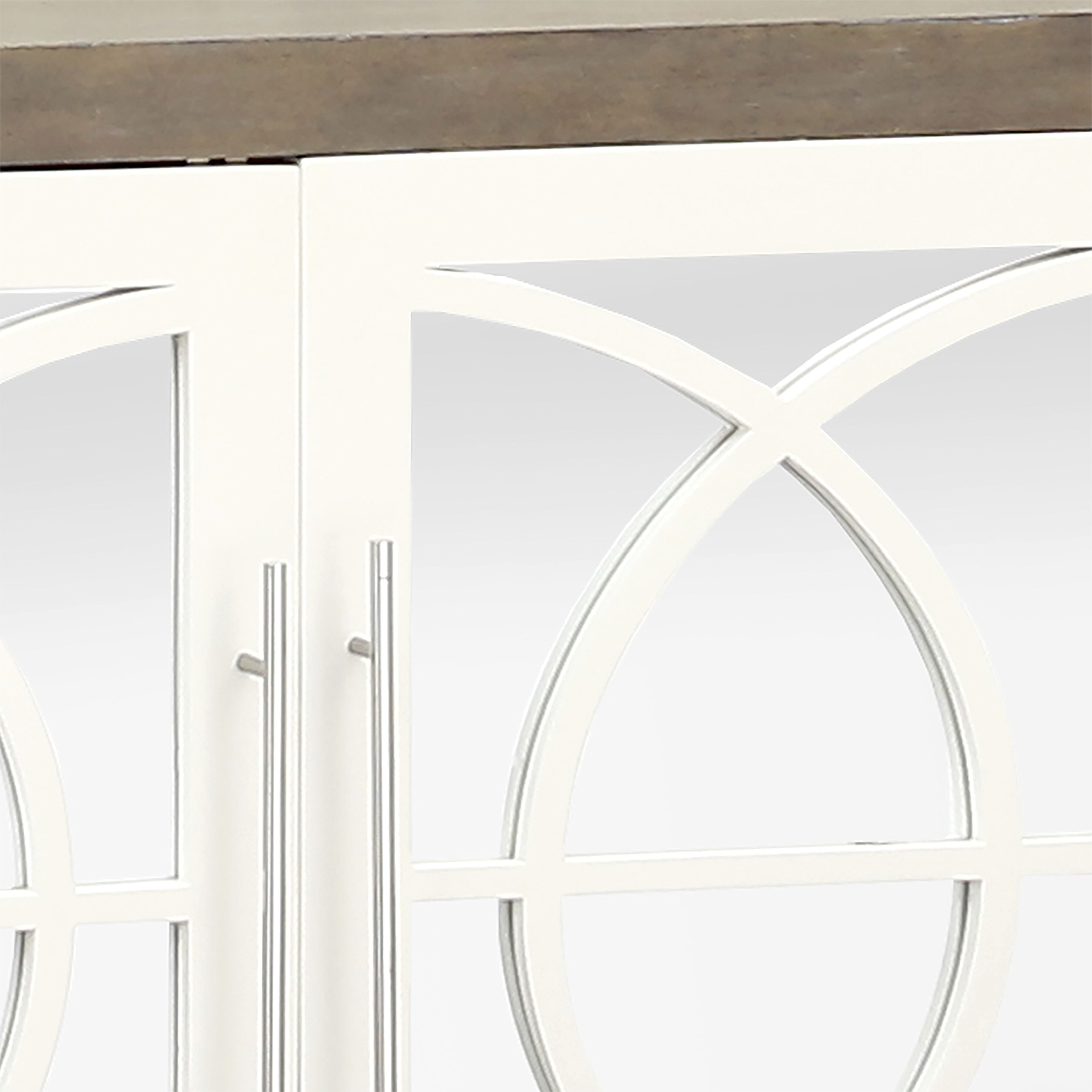 Zoran Brown with Weathered White and Mirror Credenza