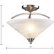Elysburg 2 Light 16 inch Satin Nickel Semi Flush Mount Ceiling Light