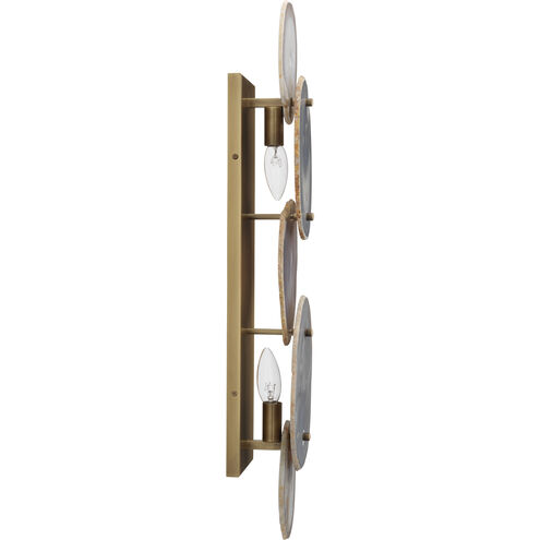 Trinity 2 Light 6.5 inch Pale Lavender & Antique Brass Wall Sconce Wall Light
