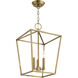 Devone 3 Light 13 inch Antique Brass Convertible Semi Flush/Lantern Ceiling Light