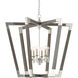 Bastian 6 Light 37 inch Chateau Gray/Contemporary Silver Leaf Chandelier Ceiling Light, Large