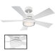 Wynd 42 inch Matte White Downrod Ceiling Fan in 3000K, Smart Ceiling Fan