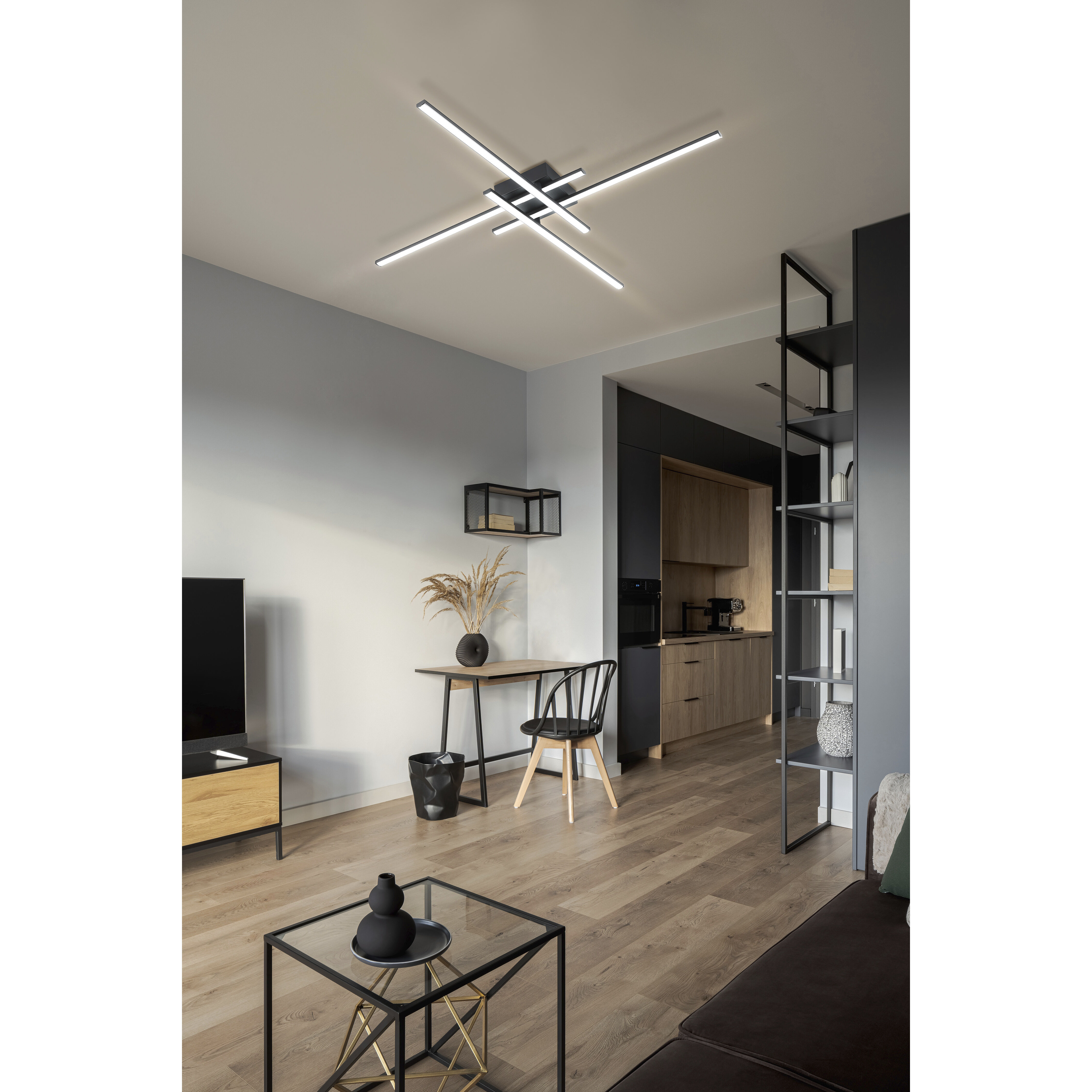 Lapiz 4 Light 30 inch Black Ceiling Light