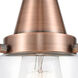 Franklin Restoration Dover LED 5 inch Antique Copper Mini Pendant Ceiling Light in Clear Glass
