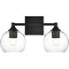 Foster 2 Light 16 inch Black Bath Sconce Wall Light