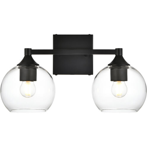 Foster 2 Light 16 inch Black Bath Sconce Wall Light