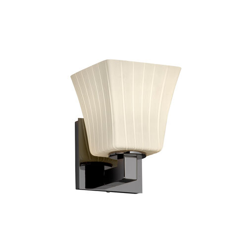 Fusion 1 Light 5.75 inch Antique Brass Wall Sconce Wall Light in 700 Lm LED, Square Flared, Opal Fusion