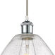 Ballston Dome LED 12 inch White and Polished Chrome Mini Pendant Ceiling Light in Seedy Glass