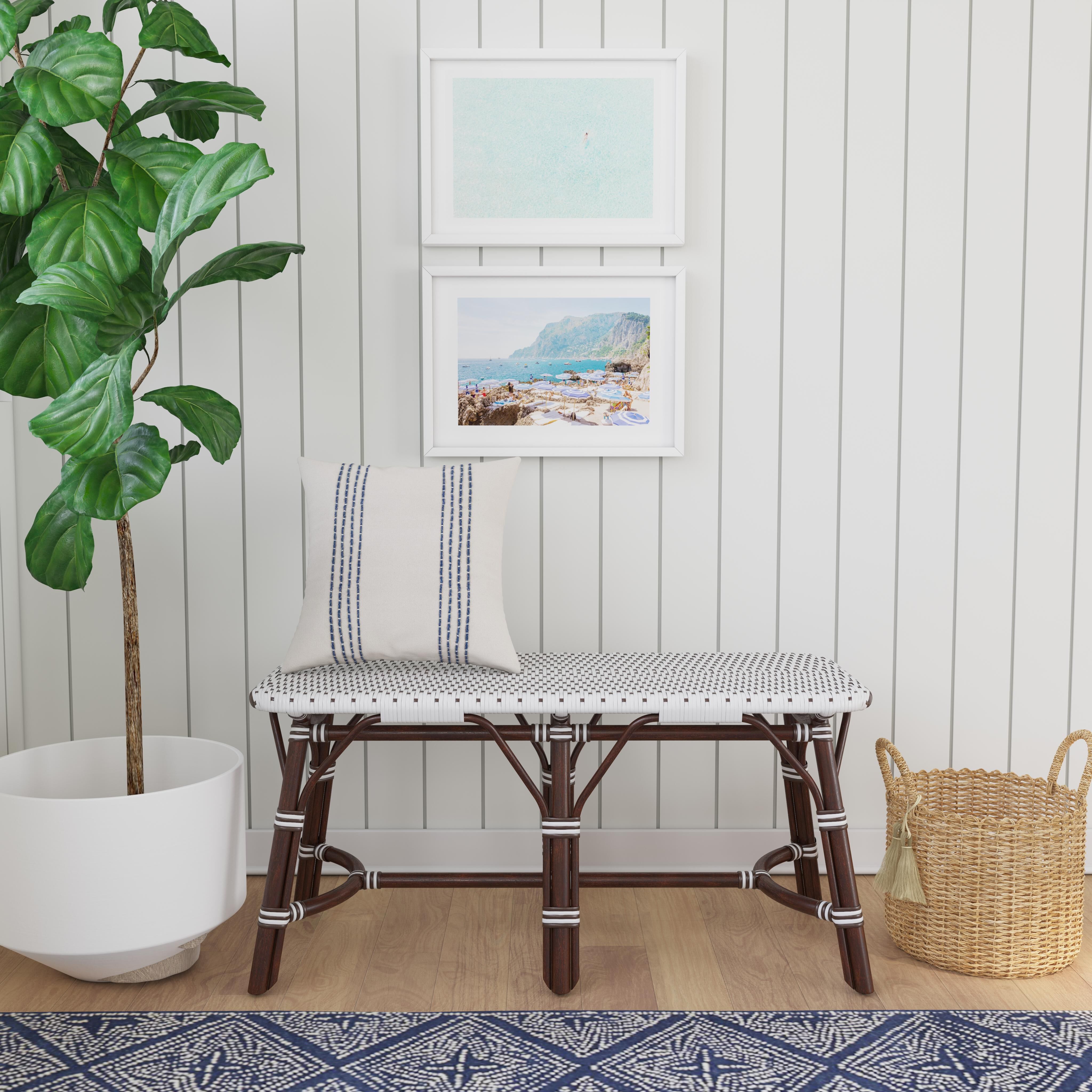 Marcella Dark Brown Rattan Bench