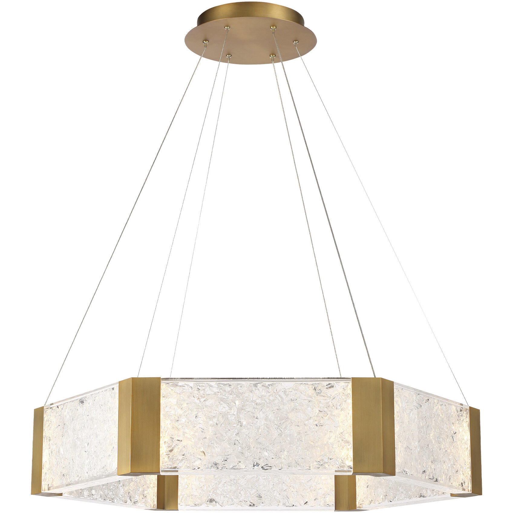 Forever LED 29.44 inch Aged Brass Chandelier Ceiling Light