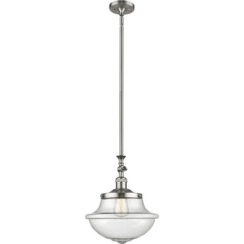 Franklin Restoration Oxford 1 Light 12 inch Brushed Satin Nickel Mini Pendant Ceiling Light in Incandescent, Seedy, Franklin Restoration