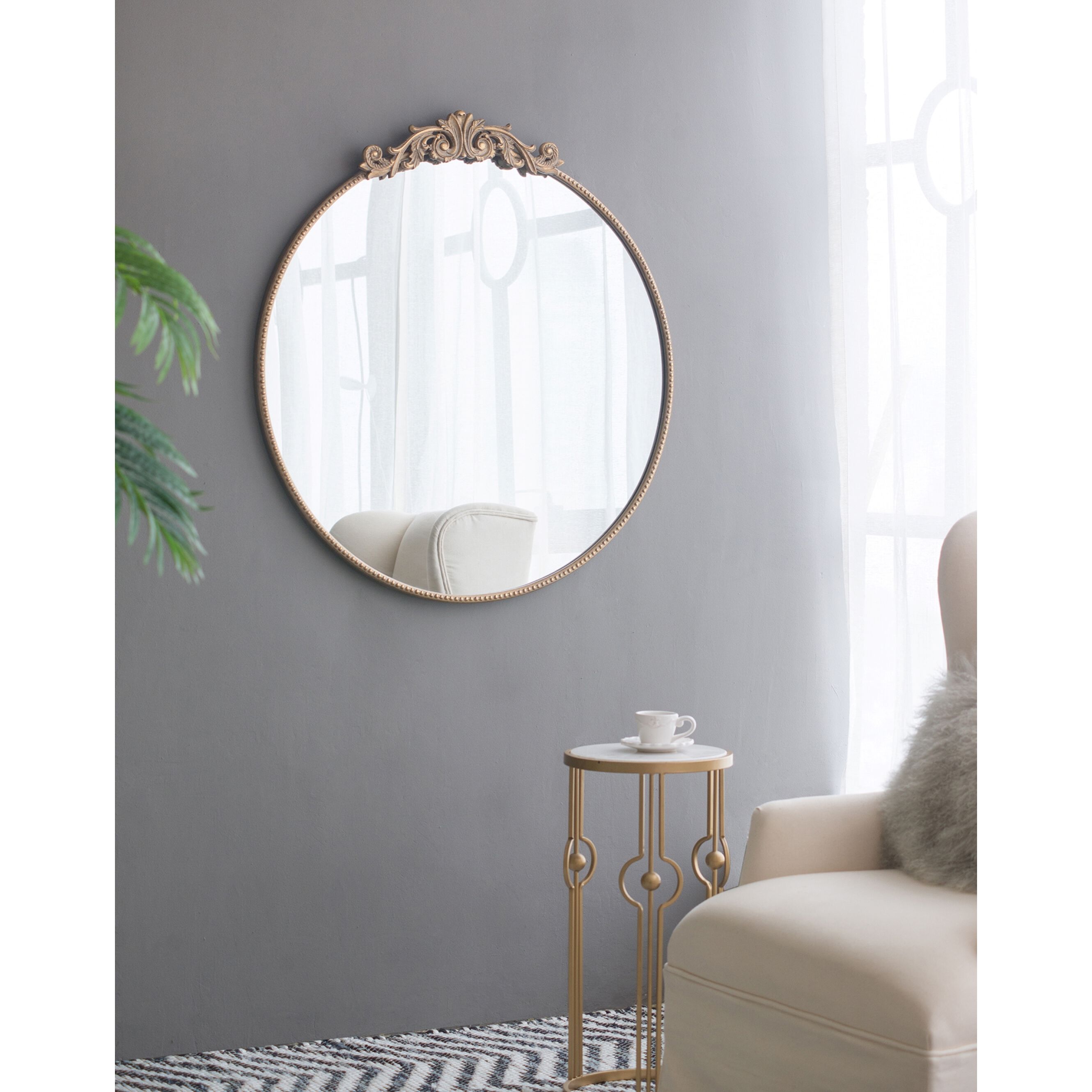 Dia 38.5 X 36 inch Gold Wall Mirror