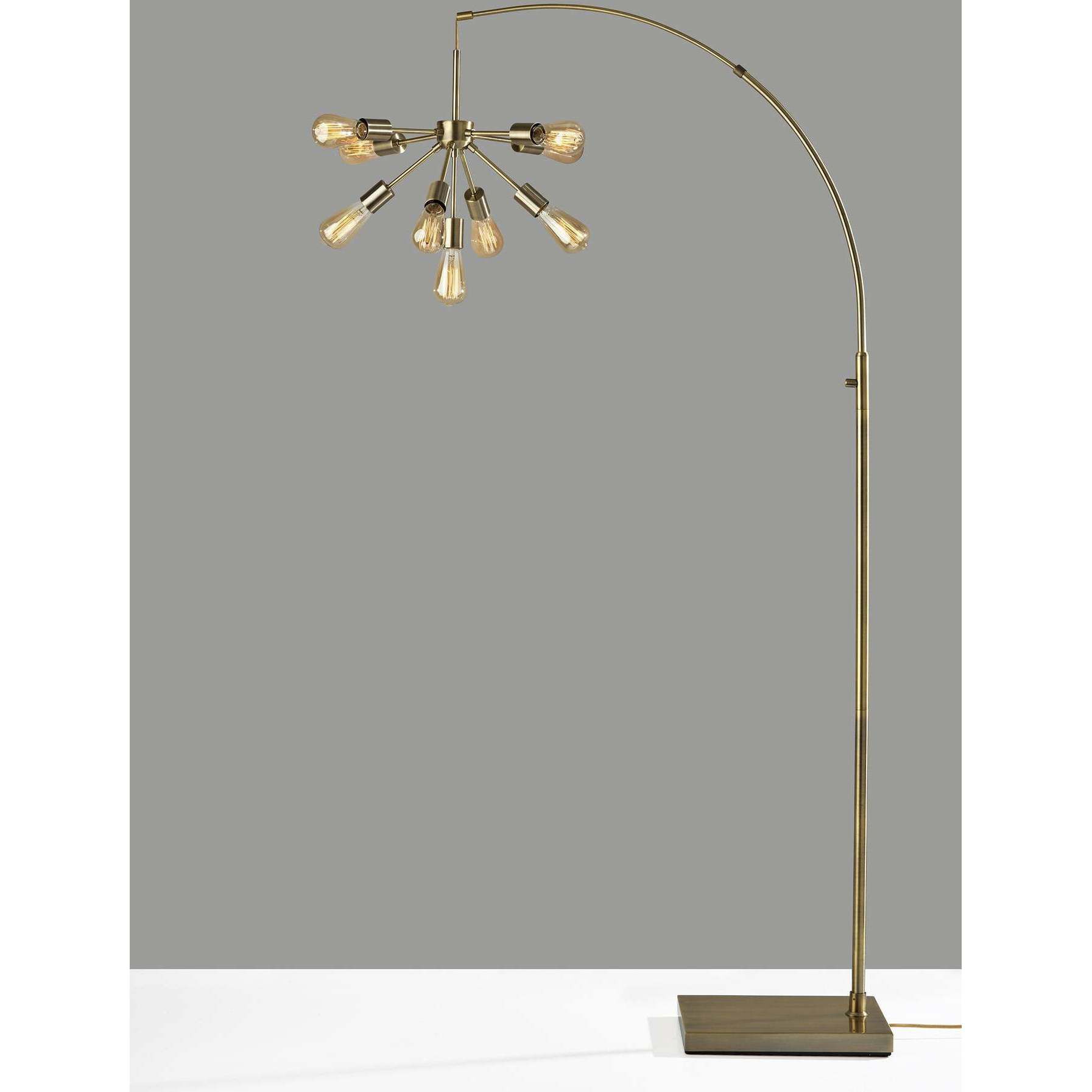 Sputnik 83 inch 40.00 watt Antique Brass Arc Floor Lamp Portable Light