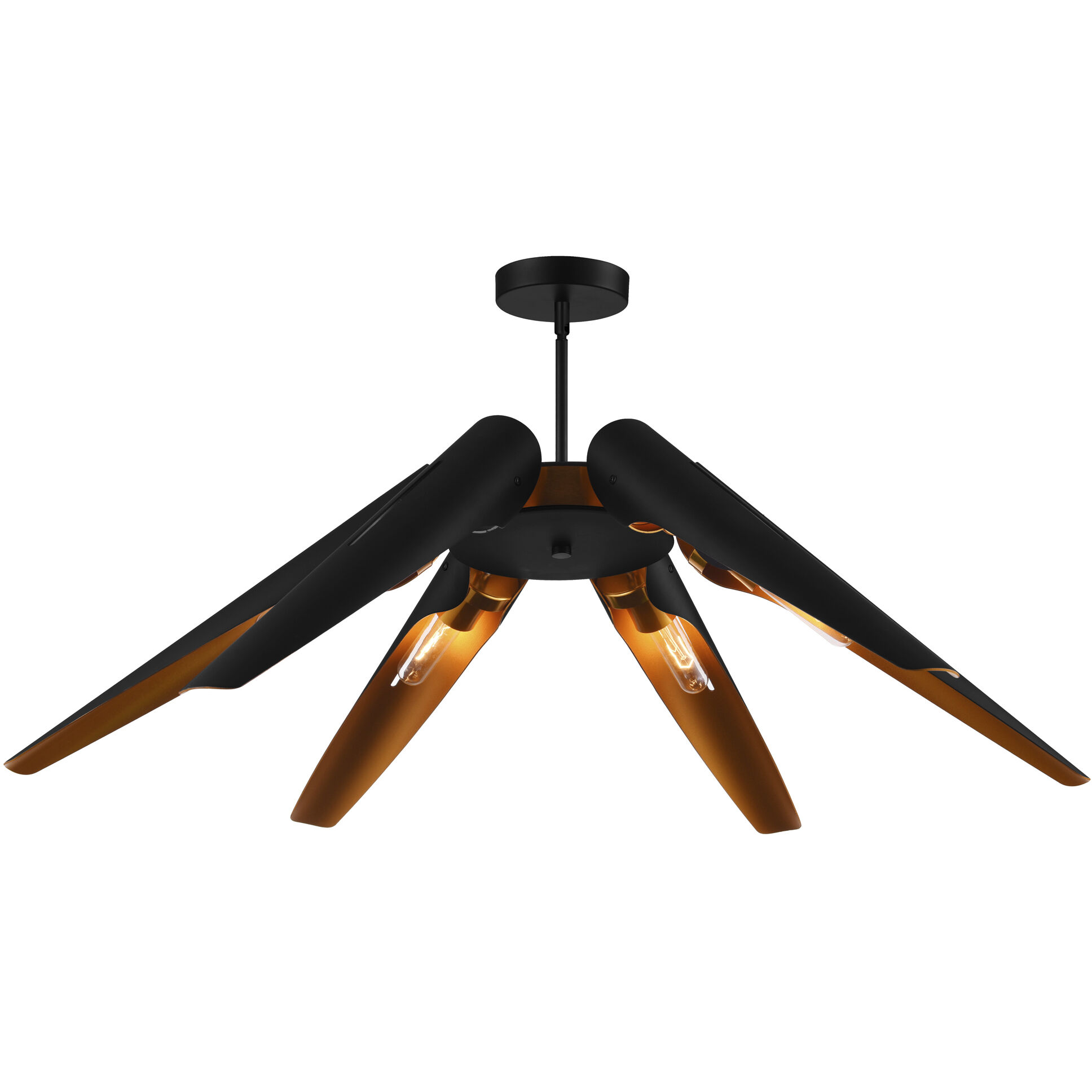 Amar 6 Light 43 inch Matte Black Chandelier Ceiling Light