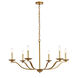 Trey 6 Light 36 inch Brass Pendant Ceiling Light