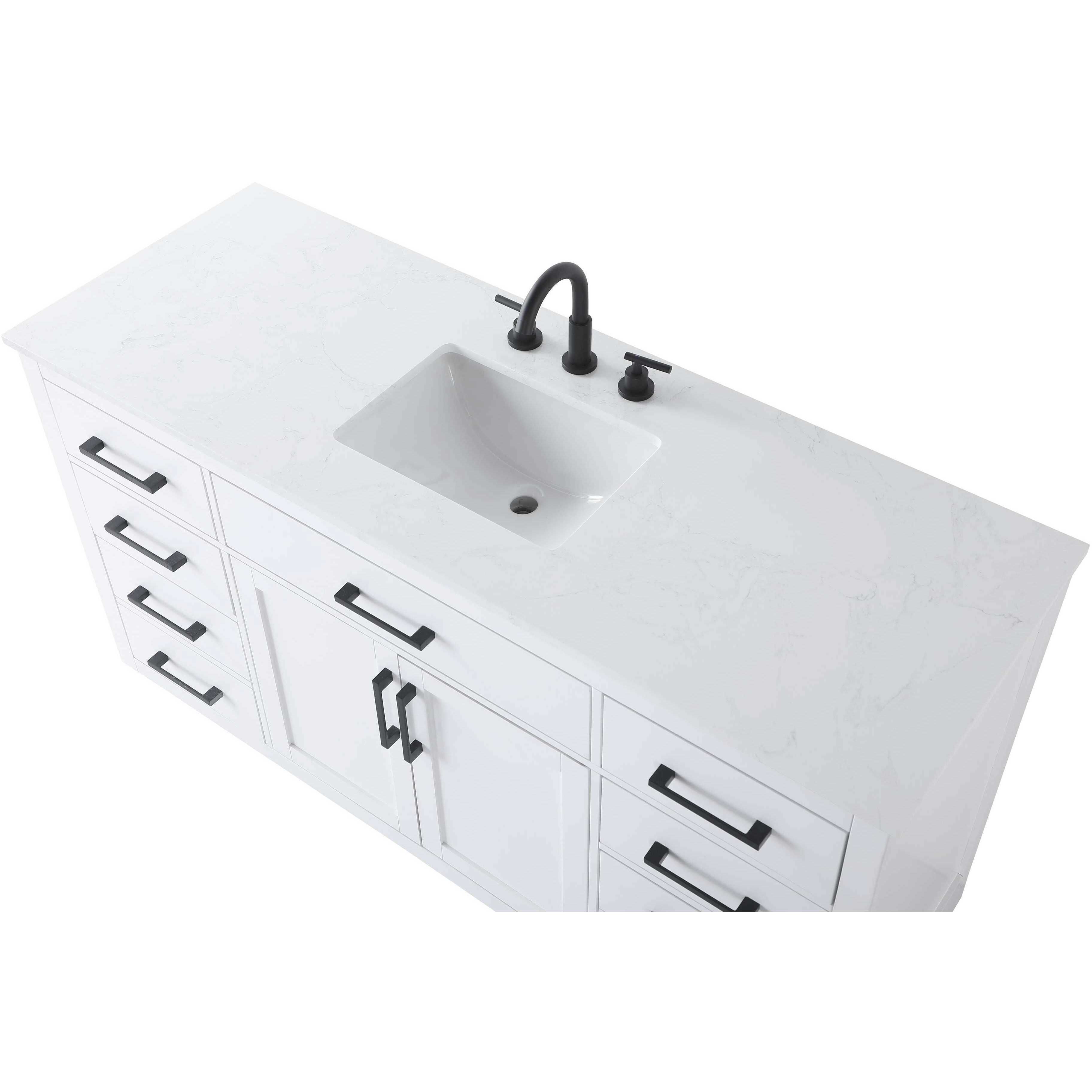 Alden 60 X 35 inch White Bathroom Vanity Cabinet