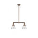 Franklin Restoration Small Cone LED 21 inch Antique Copper Chandelier Ceiling Light in Seedy Glass, Franklin Restoration