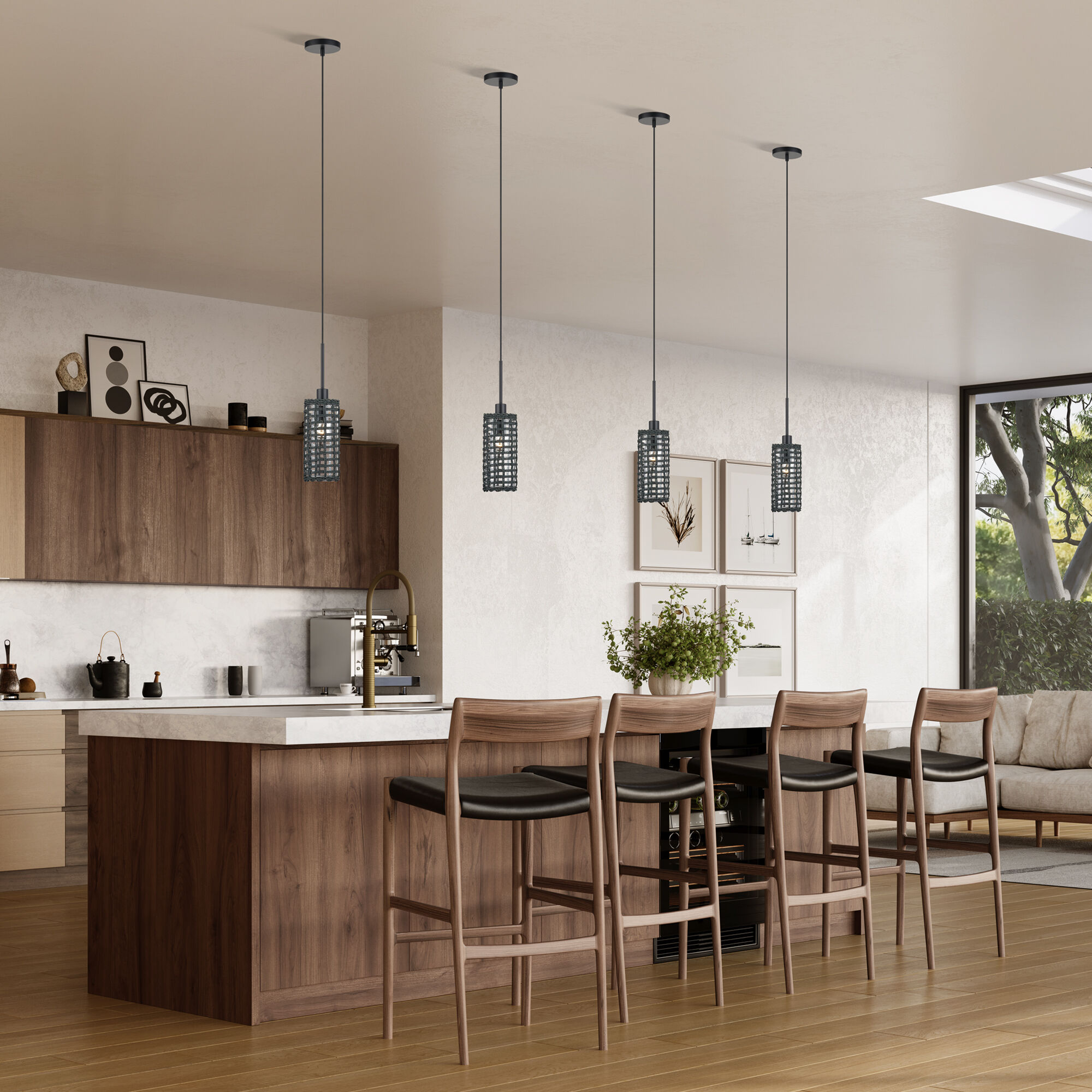 Twinewell 1 Light 5.13 inch Black Mini Pendant Ceiling Light