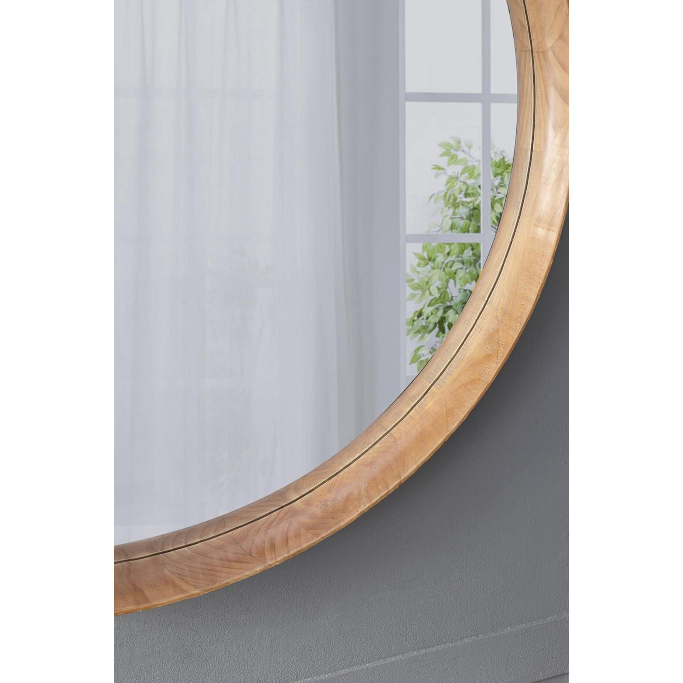 Wayne 39.4 X 39.4 inch Brown Wall Mirror