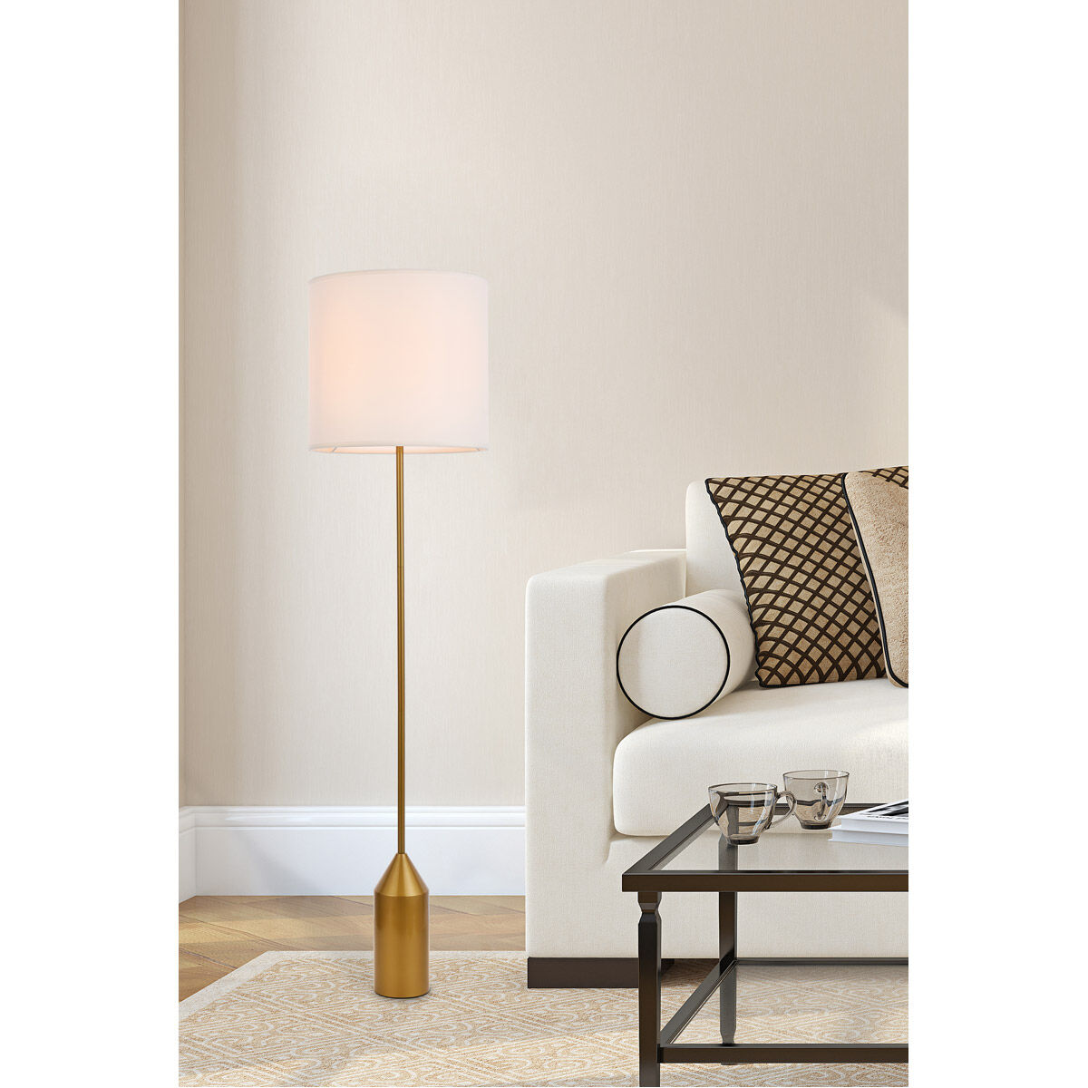 Ines 59.5 inch 40 watt Brass Floor Lamp Portable Light