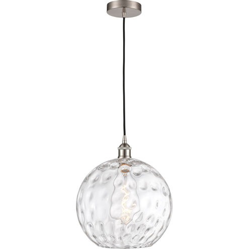 Edison Athens Water Glass LED 12 inch Brushed Satin Nickel Mini Pendant Ceiling Light