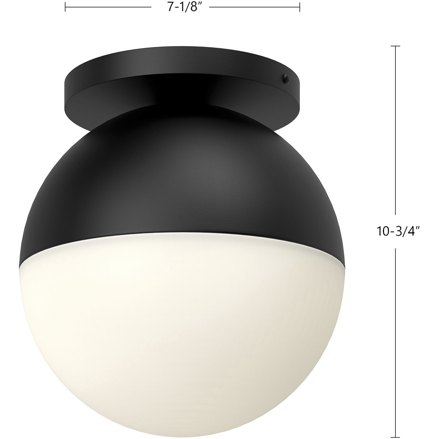 Monae 1 Light 9.88 inch Black/Opal Glass Flush Mount Ceiling Light