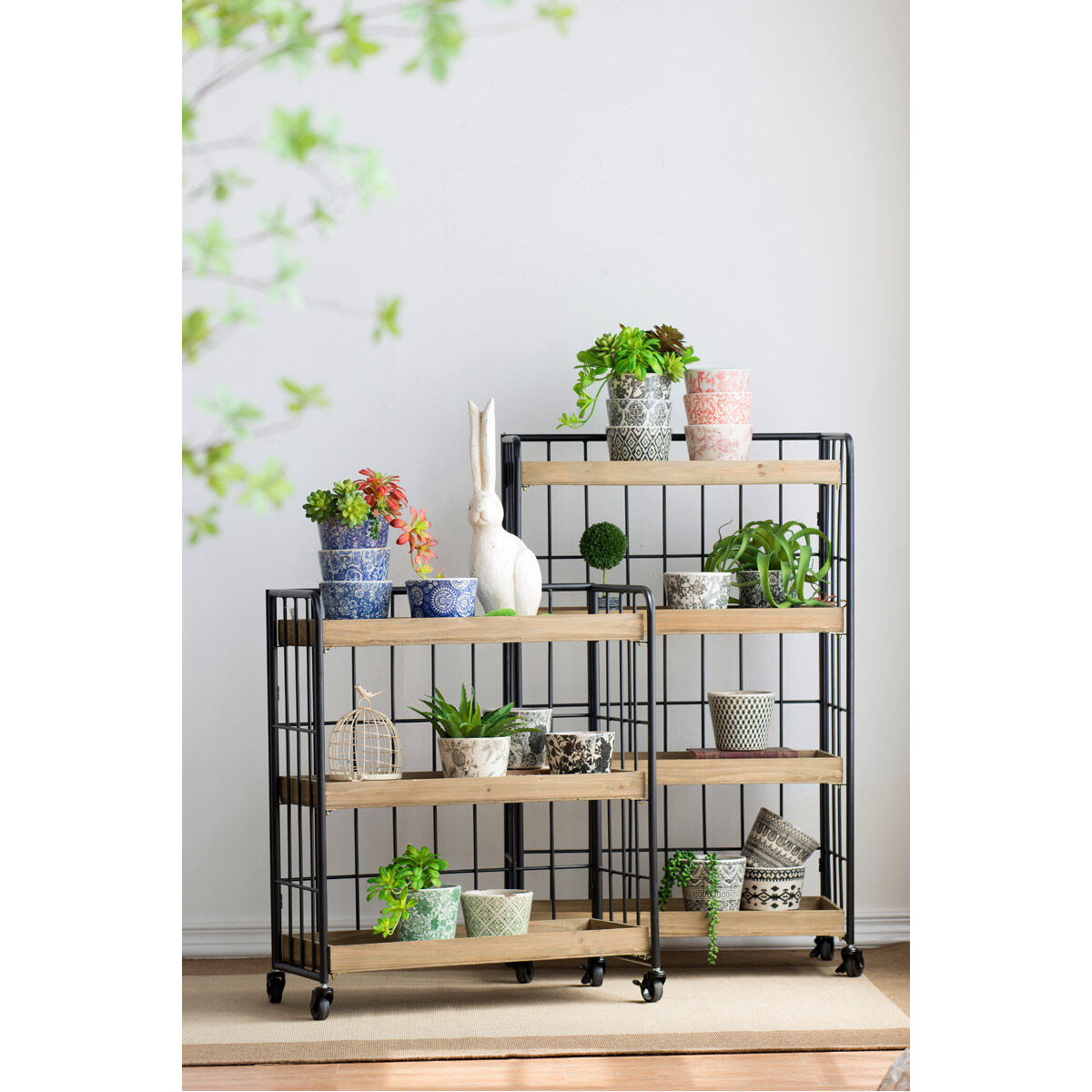 Naturespire Blue Outdoor Planter, Set of 3