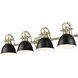 Yep Duncan Vanity Wall Light in Aged Brass, Matte Black