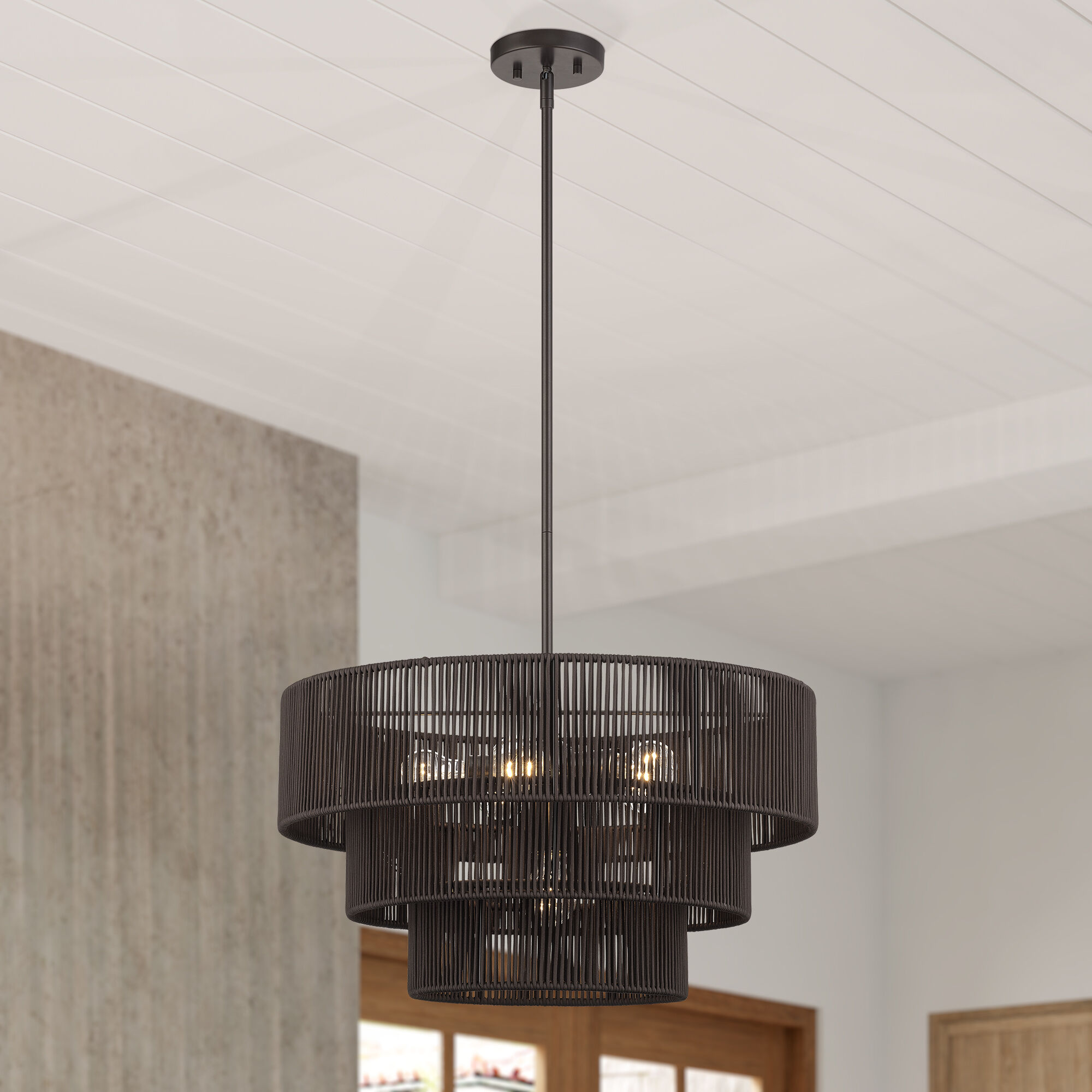 Acordia 6 Light 23 inch English Bronze Pendant Chandelier Ceiling Light