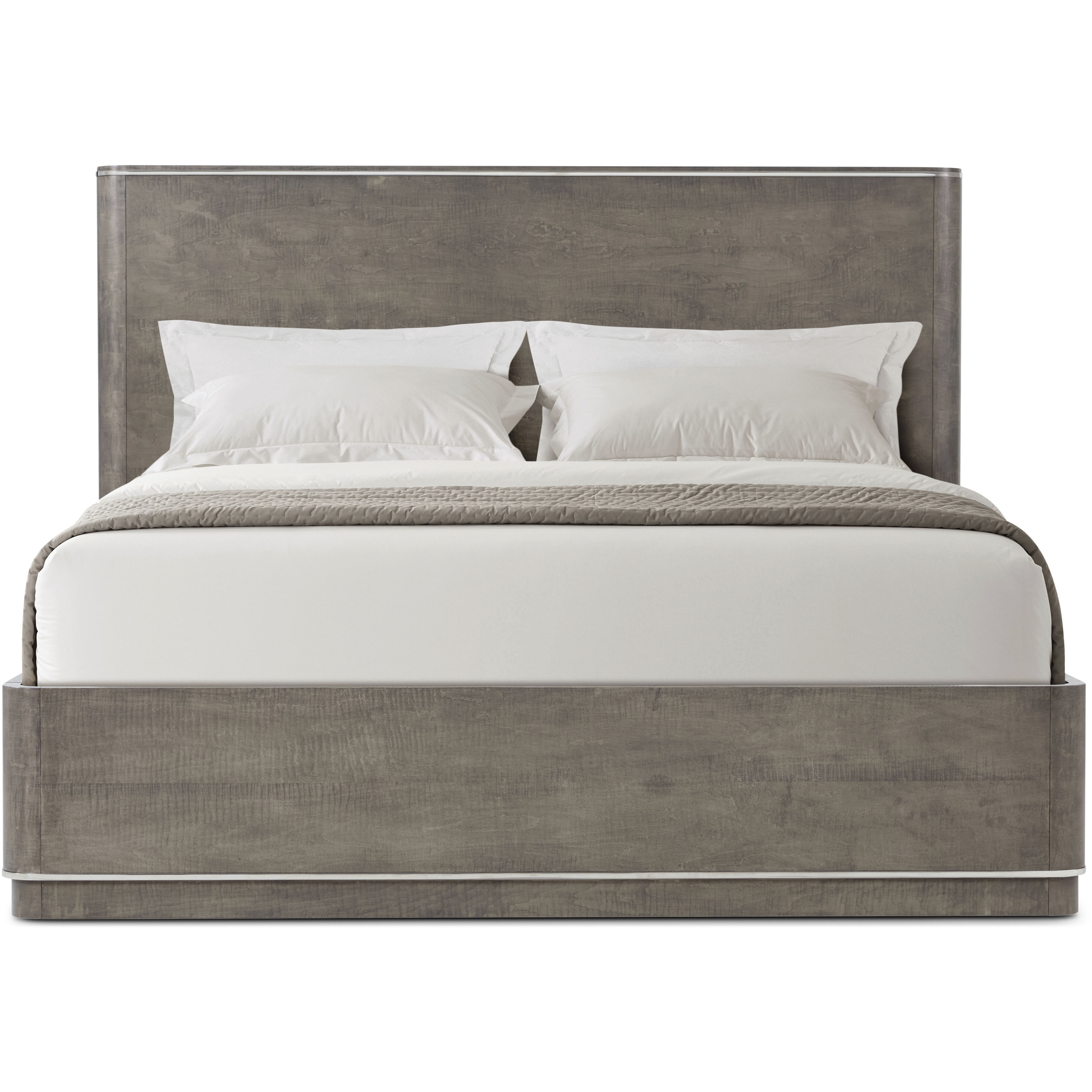 Hudson Pebble Grey California King Bed, Wooden
