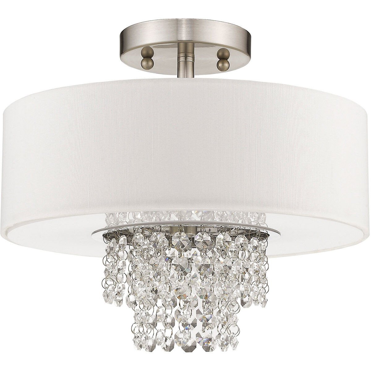 Carlisle 2 Light 13 inch Brushed Nickel Semi-Flush Mount Ceiling Light