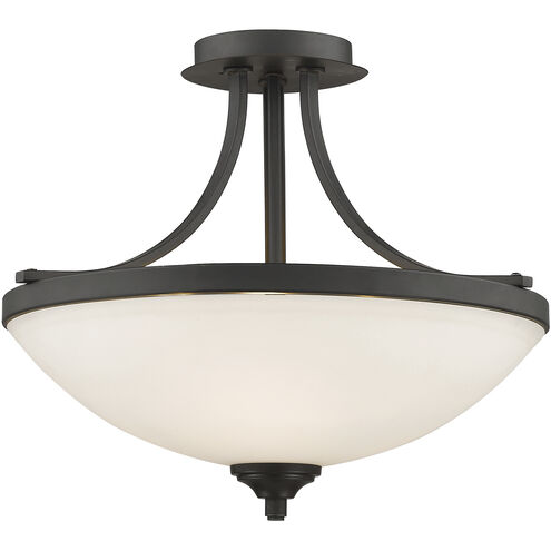 Bordeaux 3 Light 17.13 inch Bronze Semi Flush Mount Ceiling Light